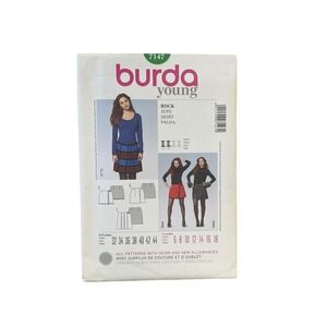 Burda 7147 Skirt Sewing Pattern Sizes 6-18 Semi-Fitted Modern